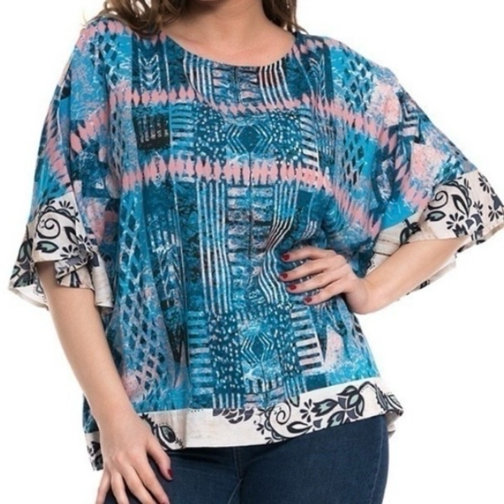 ANTHROPOLOGIE TOLANI BOXY MODAL FLOWY ELBOW SLEEVES SIZE LARGE NWT